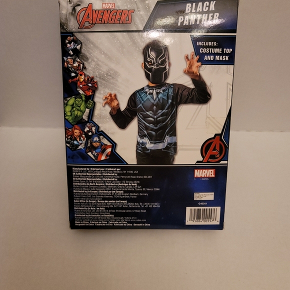 Marvel Avengers Black Panther Costume and Mask. Kids size 4-6. New in box. - Picture 2 of 2